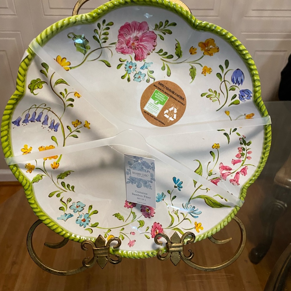 - Brand New Set Of Salad 9” Plates Multicolor Diferent Pattern Beautiful… - Picture 4 of 6